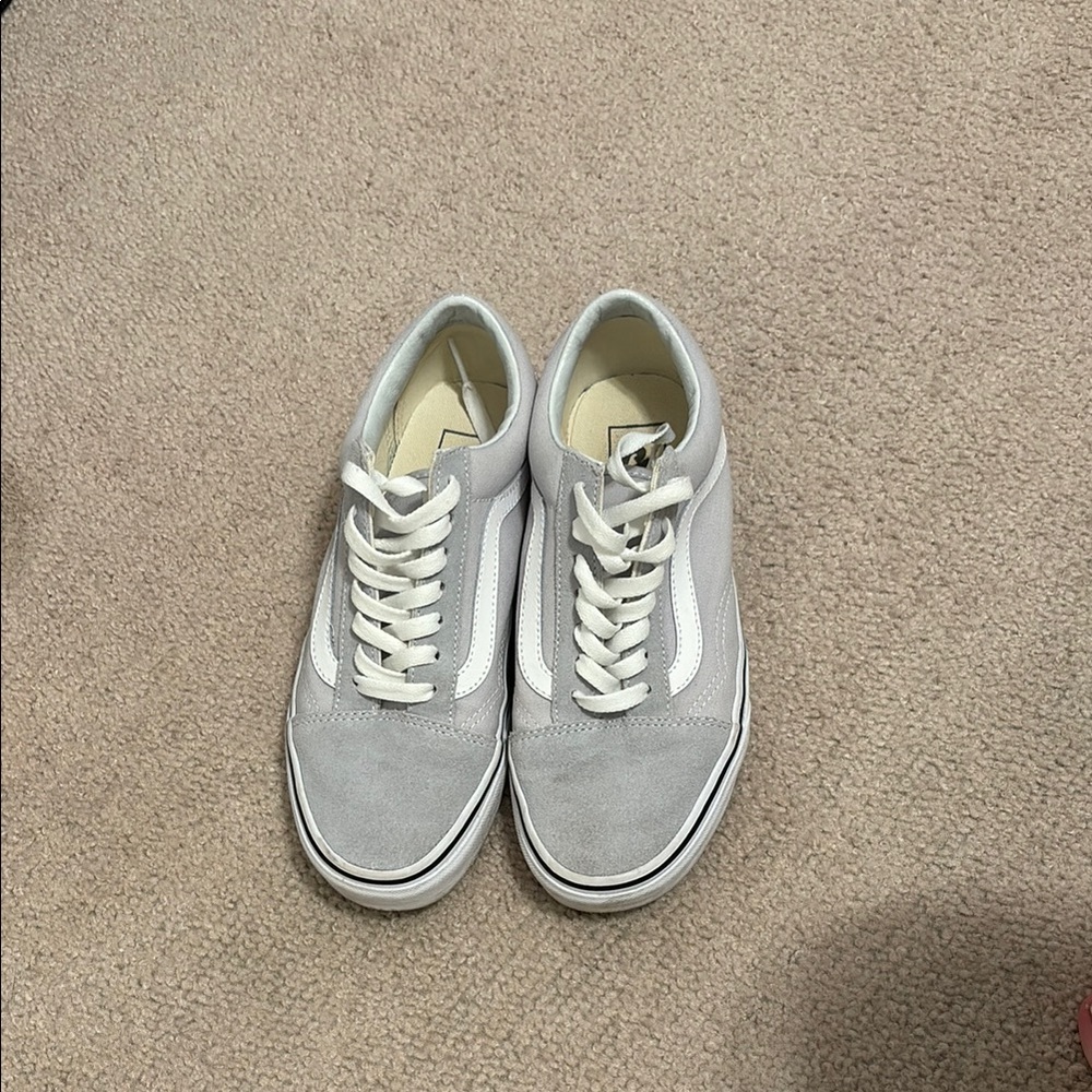 Gray and White tie up vans